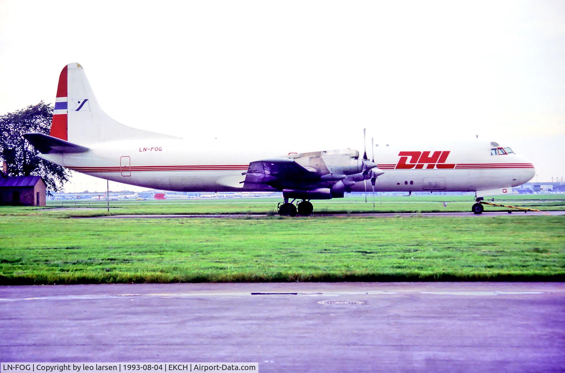 LN-FOG, 1961 Lockheed L-188A(F) Electra C/N 1143, Copenhagen 4.8.93