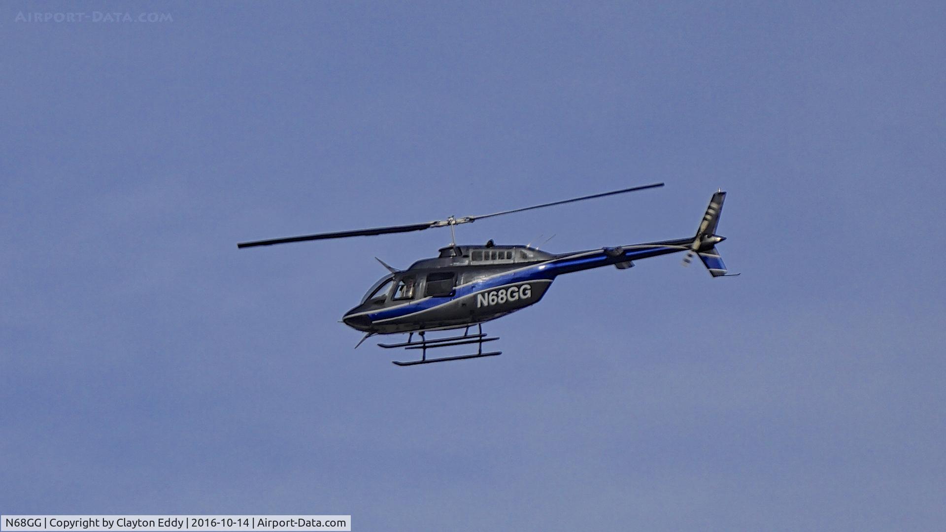 N68GG, Bell JetRanger III C/N 1, N68GG departing SFO I assume for a bay tour. 2016.