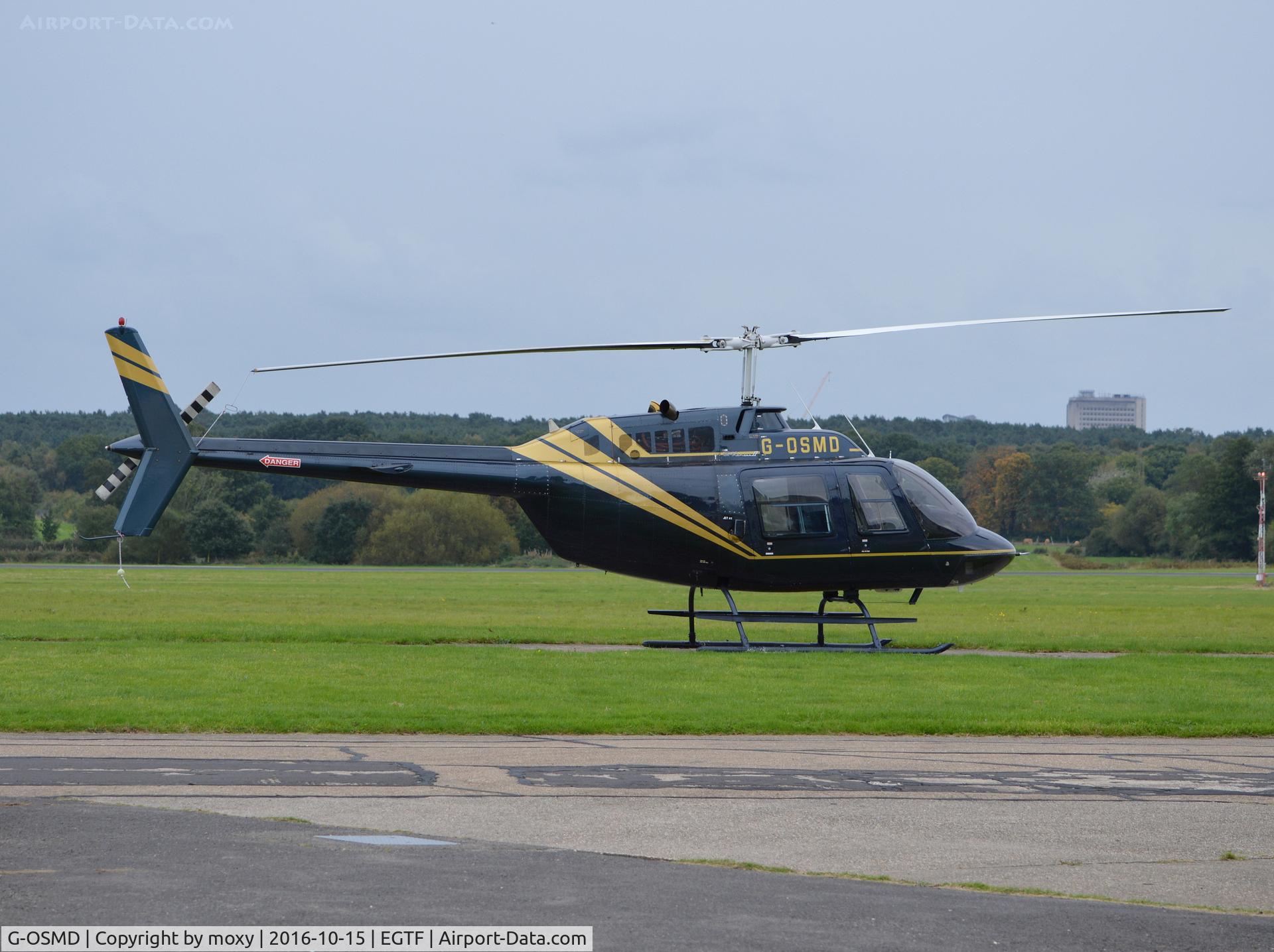 G-OSMD, 1976 Bell 206B JetRanger II C/N 2034, Bell Jet Ranger II at Fairoaks. Ex G-LTEK