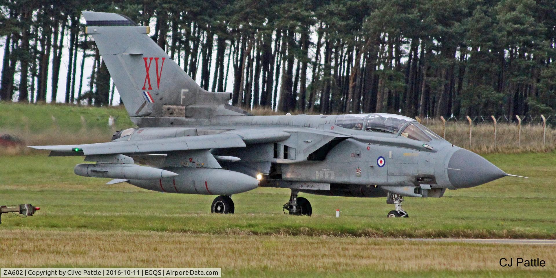 ZA602, 1982 Panavia Tornado GR.4 C/N 127/BT026/3066, Coded 'F' in the special marks of No.15 Sqn's 'MacRoberts Reply' at its home base of RAF Lossiemouth EGQS during Exercise Joint Warrior 16-2