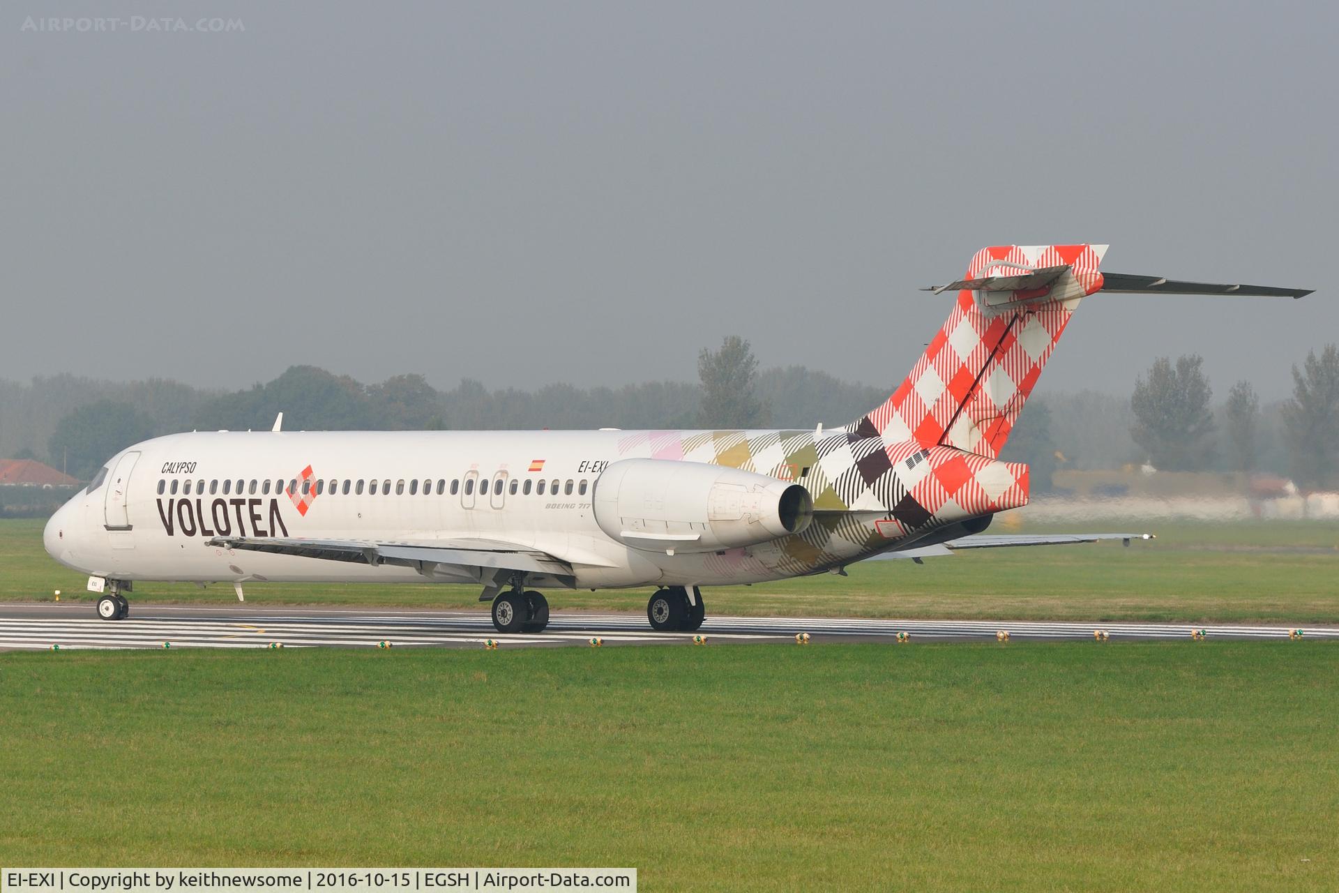 EI-EXI, 2003 Boeing 717-2BL C/N 55174, Leaving Norwich.