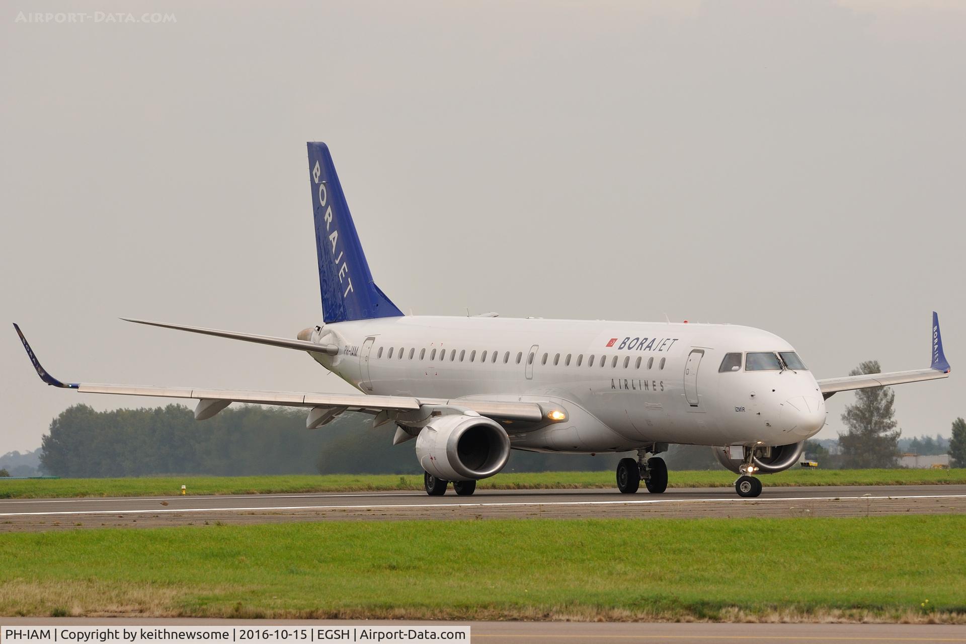 PH-IAM, 2009 Embraer 190AR (ERJ-190-100IGW) C/N 19000310, Arriving at Norwich.