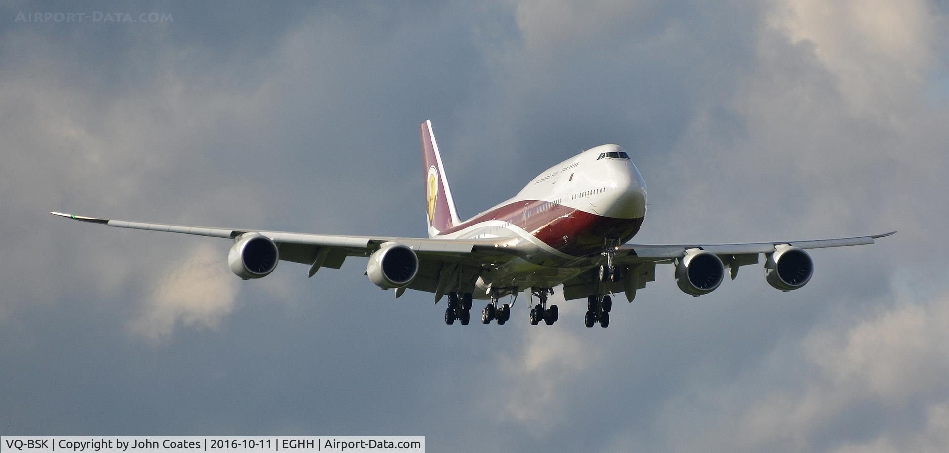 VQ-BSK, 2015 Boeing 747-8ZV BBJ C/N 42096, Resident arriving home