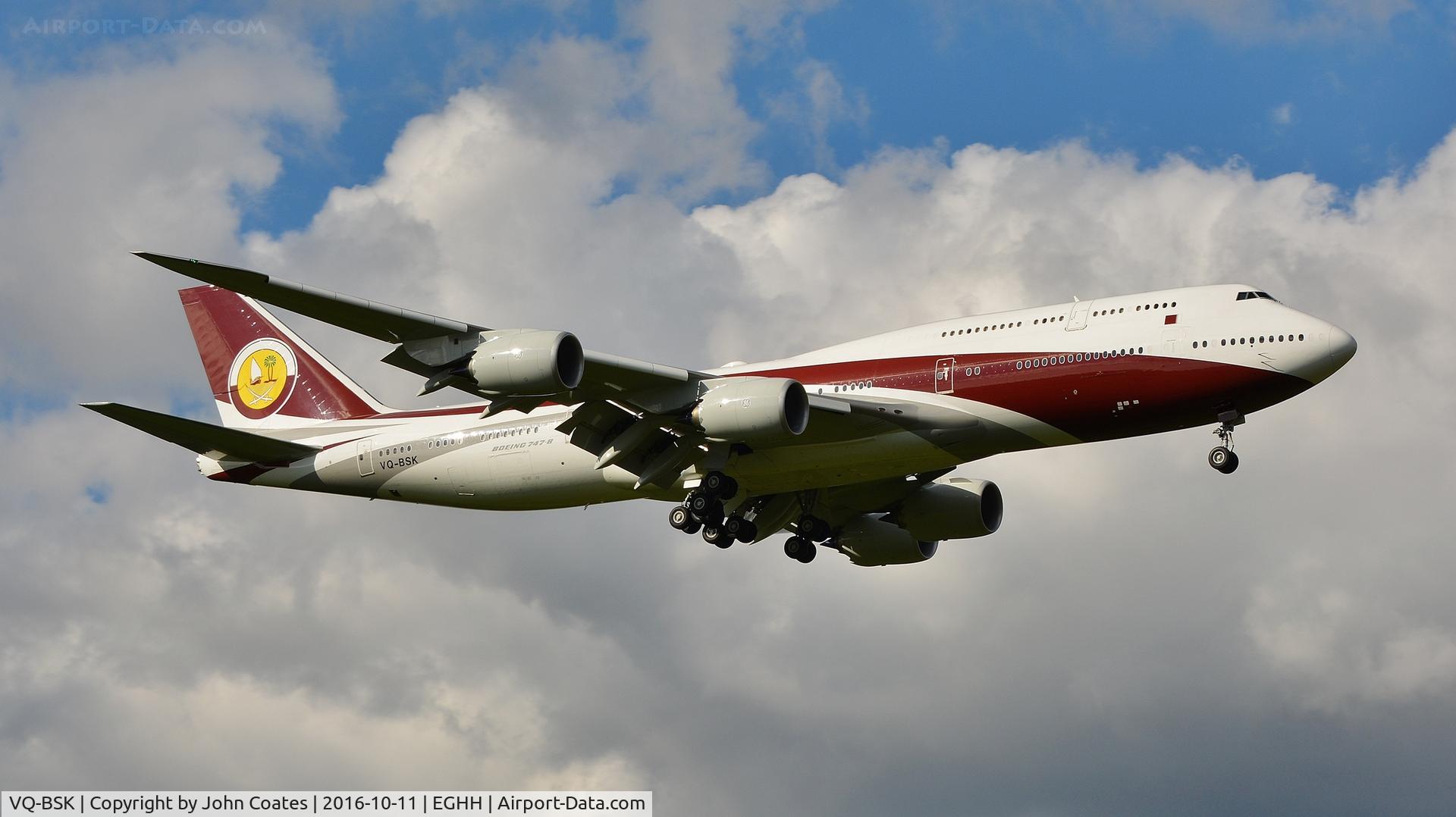 VQ-BSK, 2015 Boeing 747-8ZV BBJ C/N 42096, Resident returns