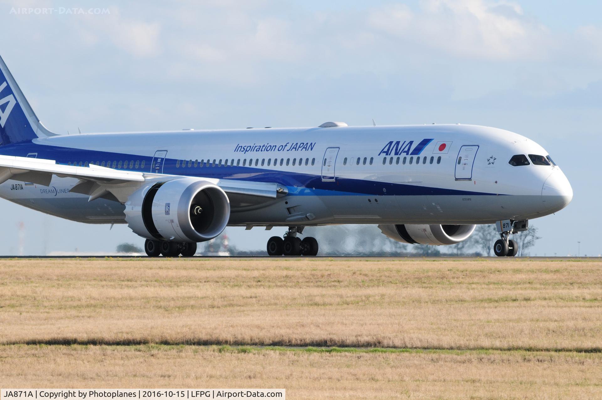 JA871A, 2015 Boeing 787-9 Dreamliner C/N 34534, CDG landing