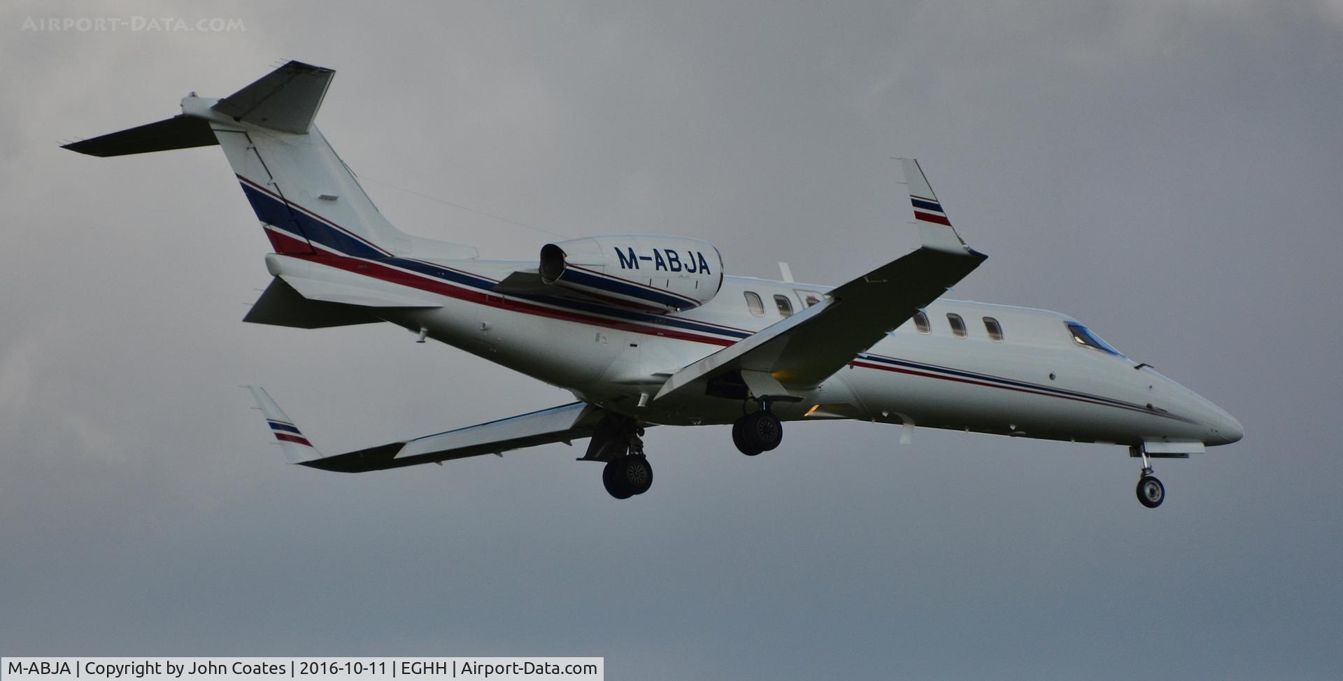 M-ABJA, 2012 Learjet 45 C/N 454, Ryanair 3 about to touchdown