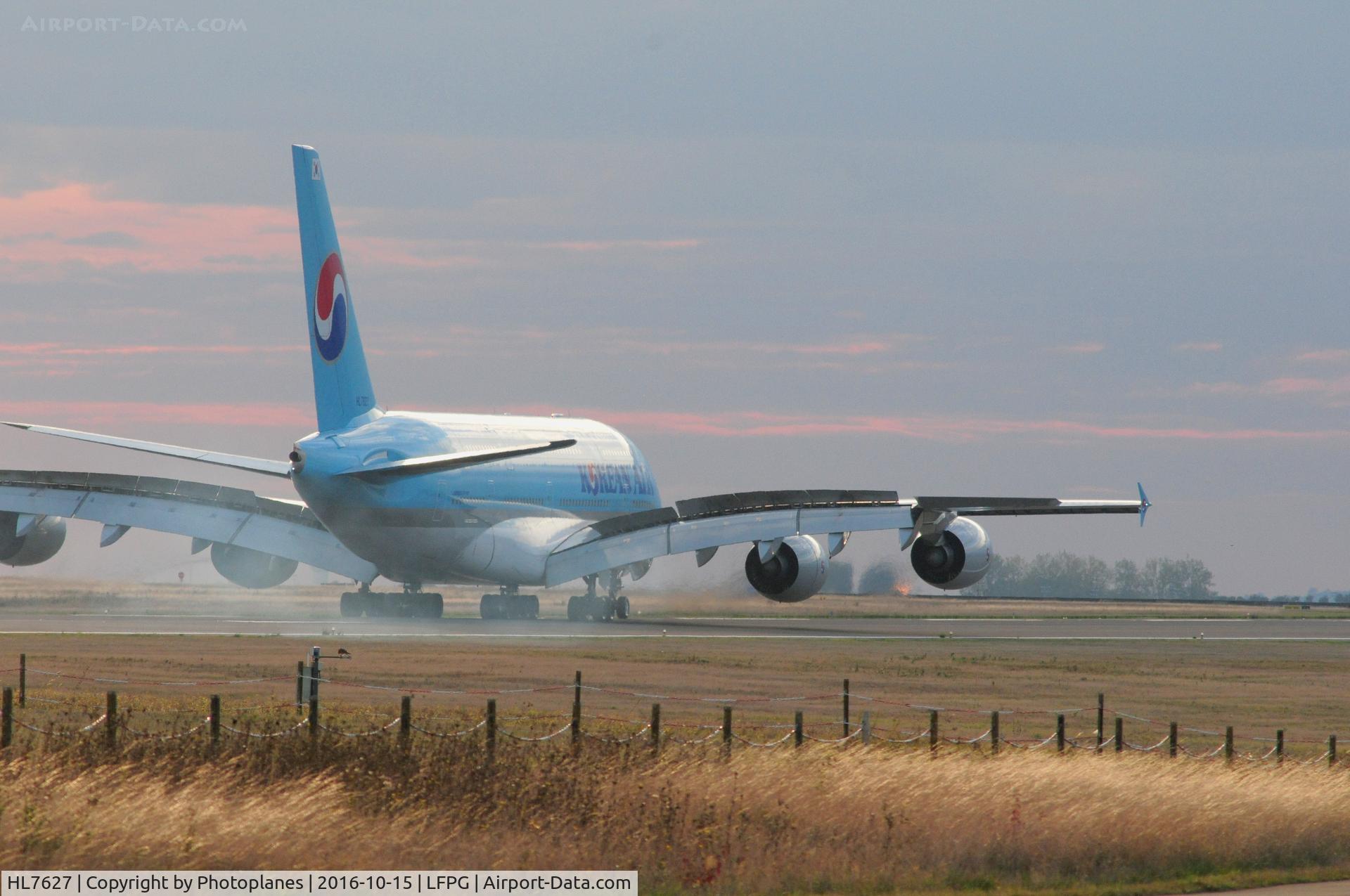 HL7627, 2013 Airbus A380-861 C/N 0130, CDG landing