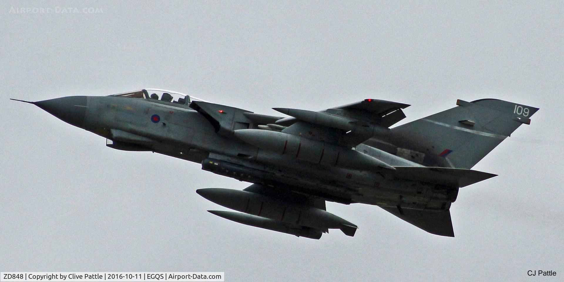 ZD848, 1985 Panavia Tornado GR.4 C/N 441/BS146/3201, Coded '109' at its home base of RAF Lossiemouth EGQS during Exercise Joint Warrior 16-2