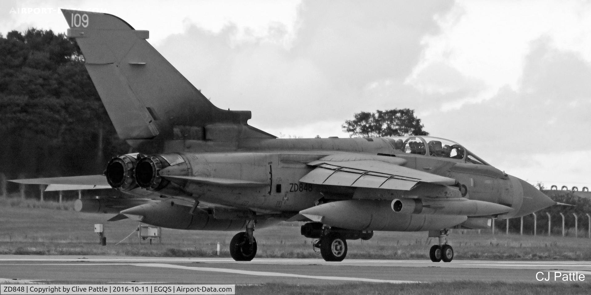 ZD848, 1985 Panavia Tornado GR.4 C/N 441/BS146/3201, Coded '109' at its home base of RAF Lossiemouth EGQS during Exercise Joint Warrior 16-2
