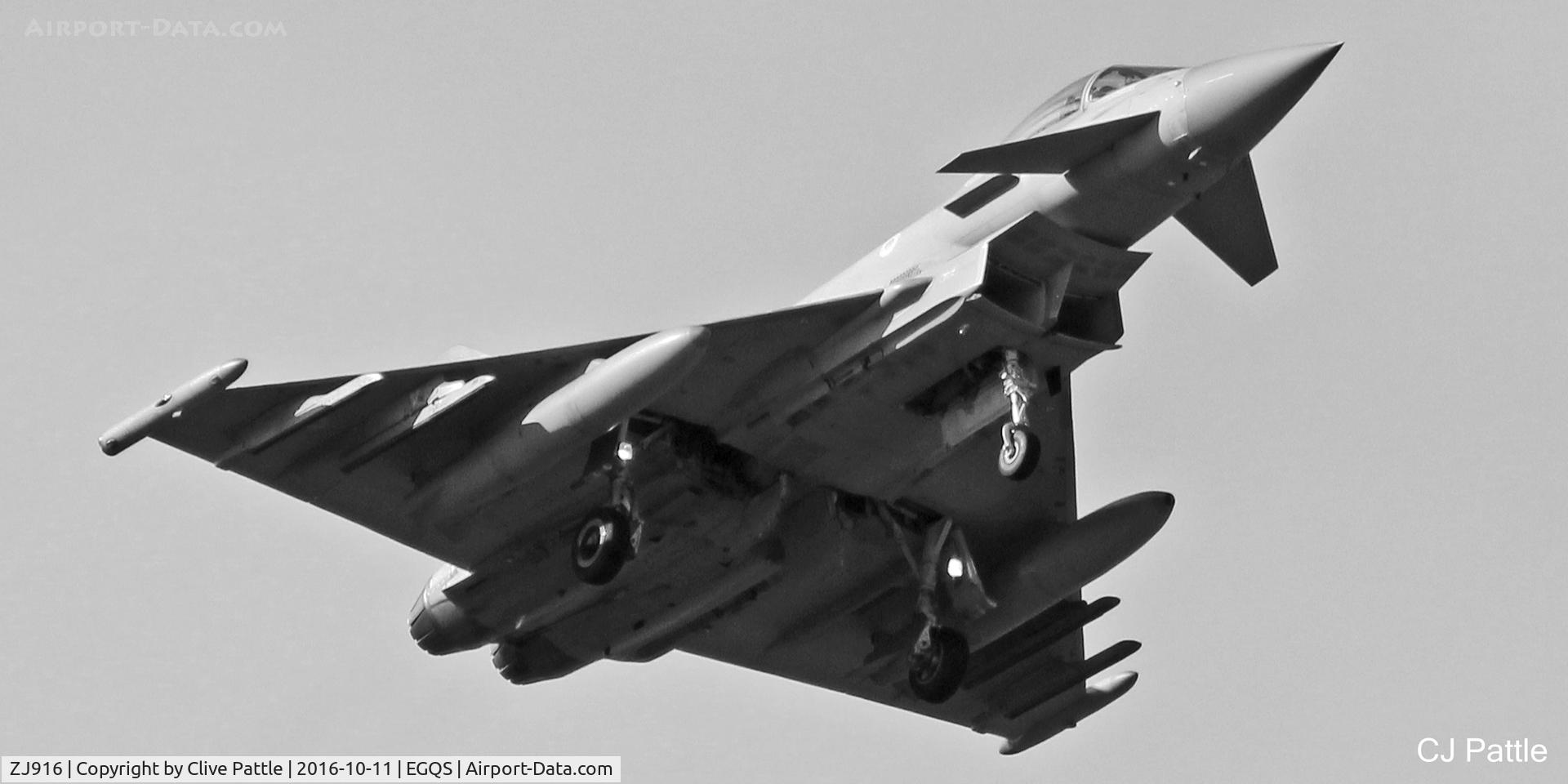 ZJ916, 2005 Eurofighter EF-2000 Typhoon FGR4 C/N 0057/BS007, Coded 'S' with II(AC) Sqn RAF at its home base of RAF Lossiemouth EGQS during Exercise Joint Warrior 16-2