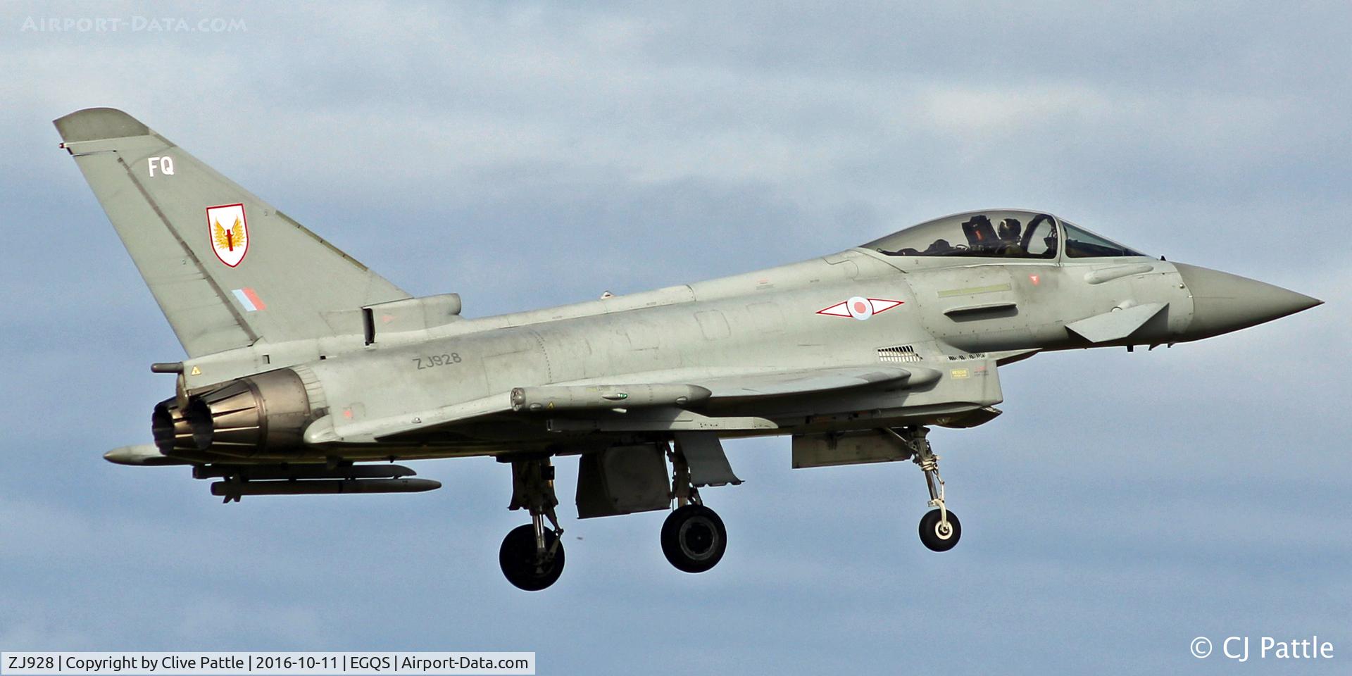 ZJ928, 2006 Eurofighter EF-2000 Typhoon FGR4 C/N 0094/BS019, Coded 'FQ' with 1 Sqn RAF at its home base of RAF Lossiemouth EGQS during Exercise Joint Warrior 16-2