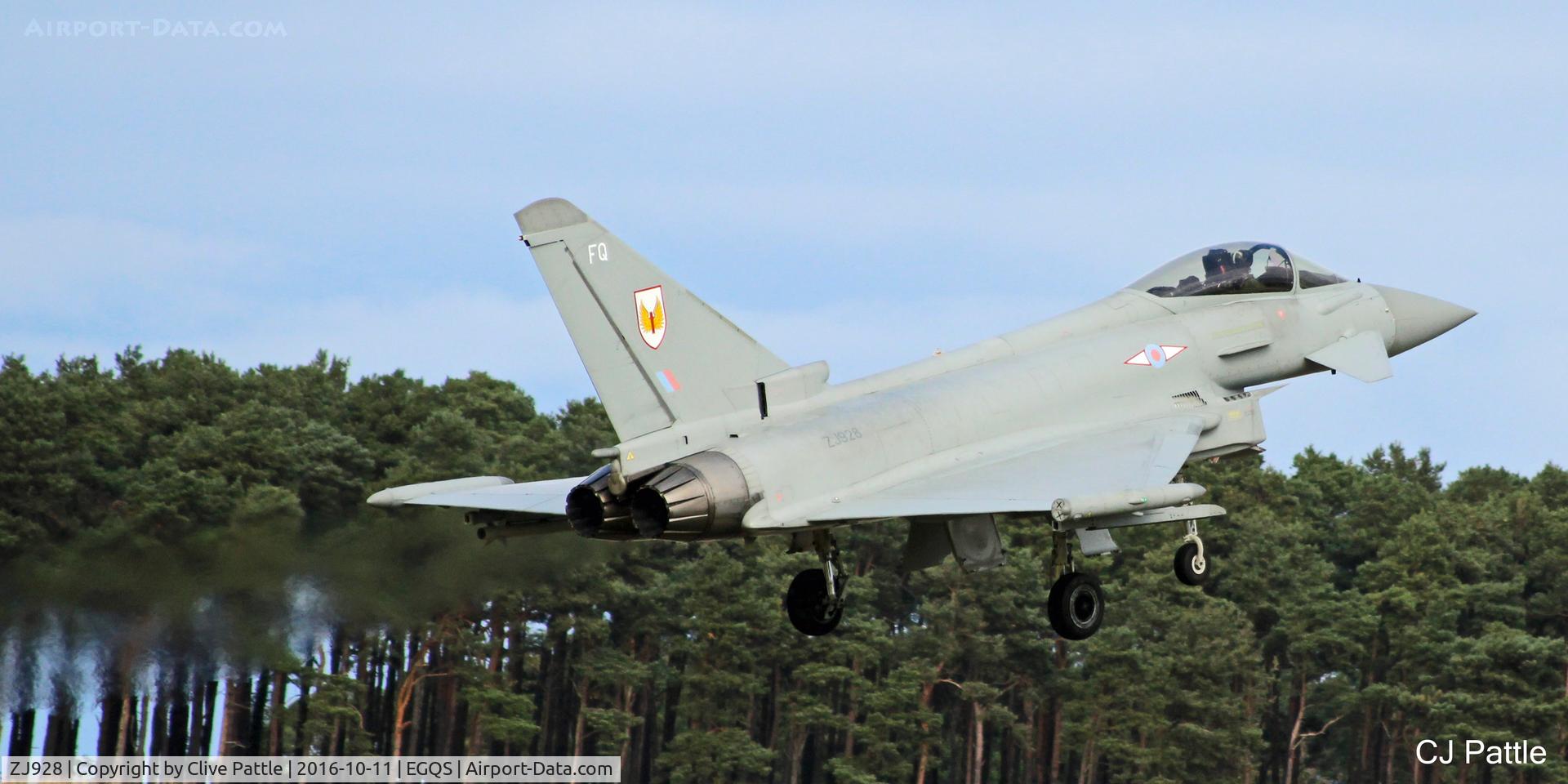 ZJ928, 2006 Eurofighter EF-2000 Typhoon FGR4 C/N 0094/BS019, Coded 'FQ' with 1 Sqn RAF at its home base of RAF Lossiemouth EGQS during Exercise Joint Warrior 16-2