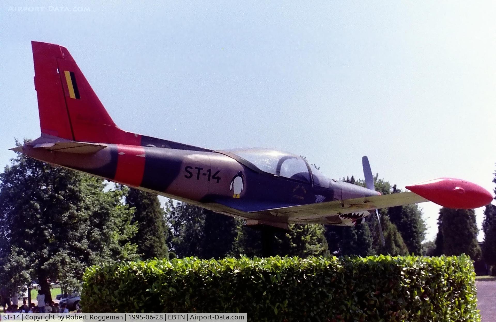 ST-14, 1970 SIAI-Marchetti SF-260MB C/N 10-14, On pylon.now on Beauvechain AFB.EBBE.
