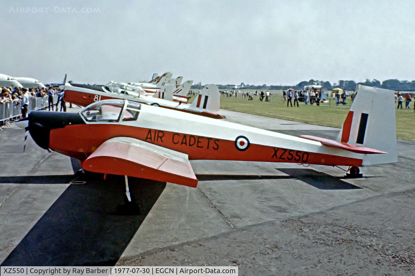 XZ550, 1981 Slingsby T-61F Venture T2 C/N 1870, Slingsby T.61F Venture [1870] (Air Cadets) RAF Finningley~G 30/07/1977. From a slide.