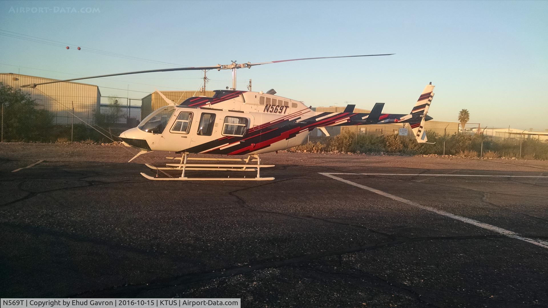 N569T, 2004 Bell 206L-4 LongRanger IV LongRanger C/N 52290, N569T parked for the night at Southwest Heliservices, Tucson AZ.