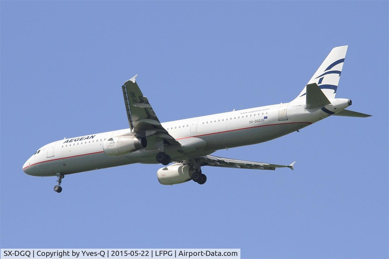 SX-DGQ, 2007 Airbus A321-232 C/N 3322, Airbus A321-232, On final rwy 27R, Paris-Roissy Charles De Gaulle airport (LFPG-CDG)