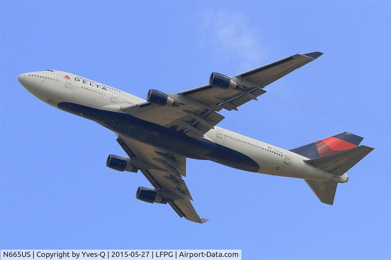 N665US, 1989 Boeing 747-451 C/N 23820, Boeing 747-451, Take off rwy 27L, Roissy Charles De Gaulle airport (LFPG-CDG)