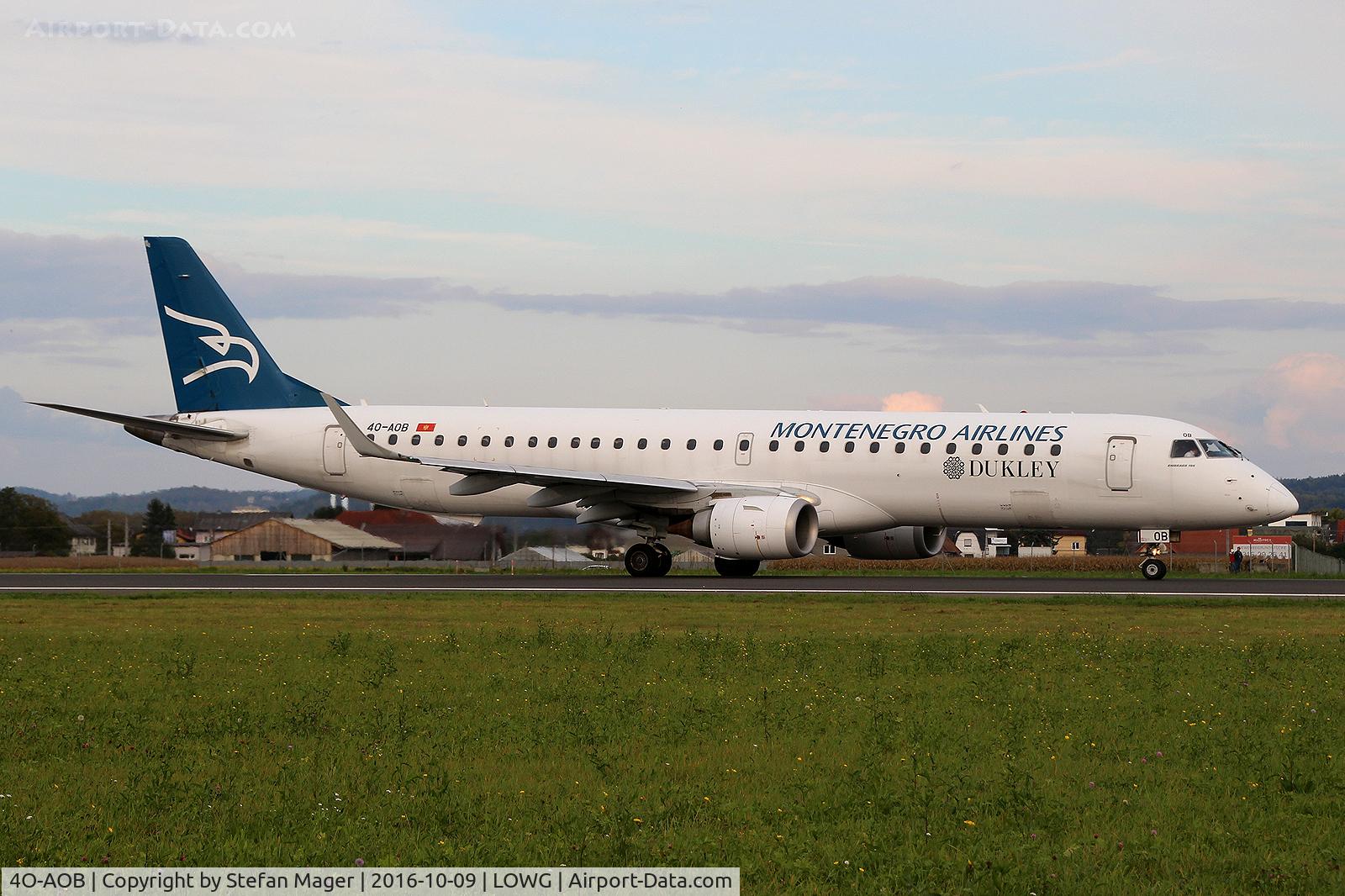 4O-AOB, 2009 Embraer 195LR (ERJ-190-200LR) C/N 19000283, Montenegro Airlines ERJ-195 @GRZ