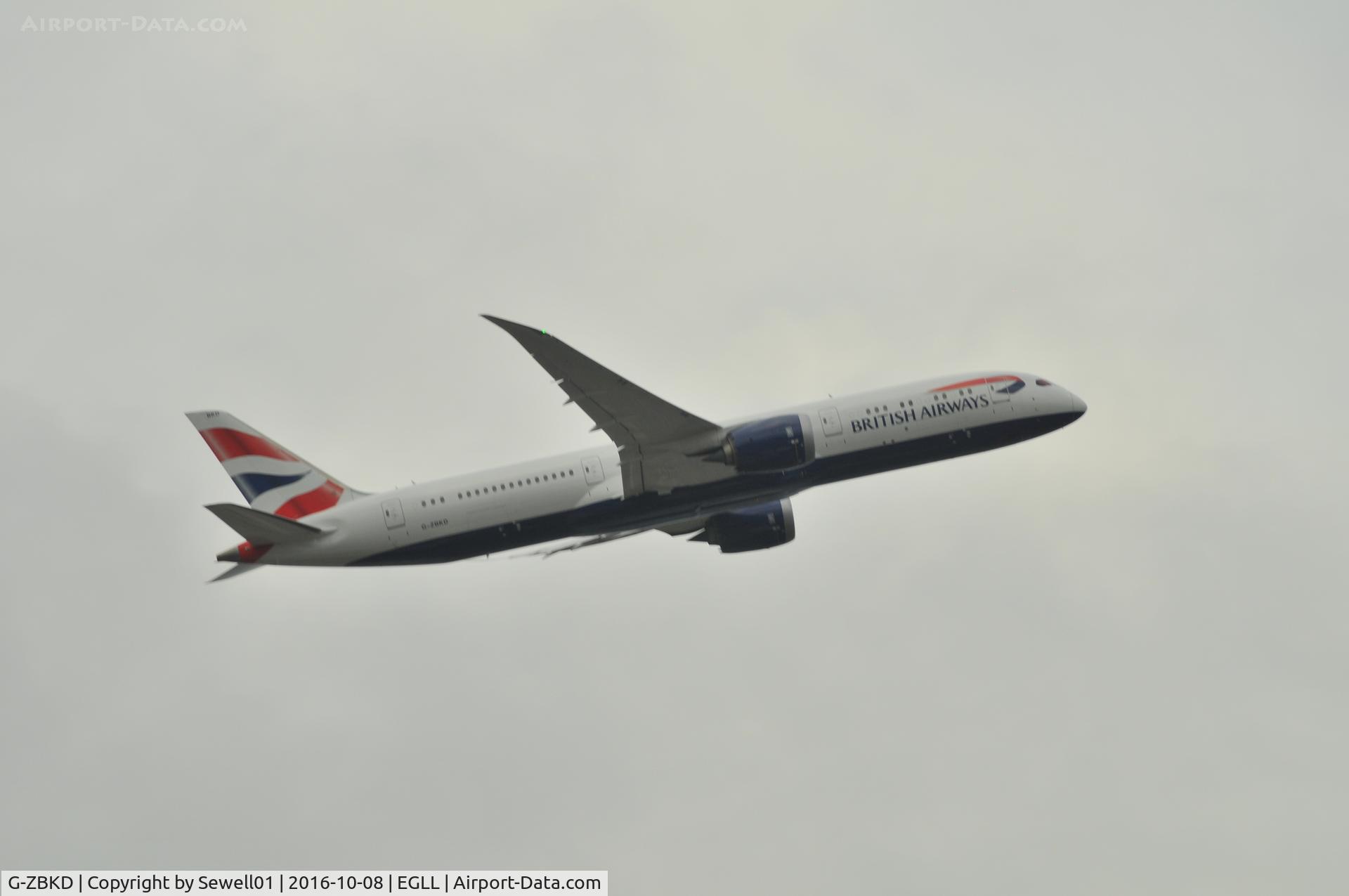 G-ZBKD, 2015 Boeing 787-9 Dreamliner C/N 38618, Departing LHR