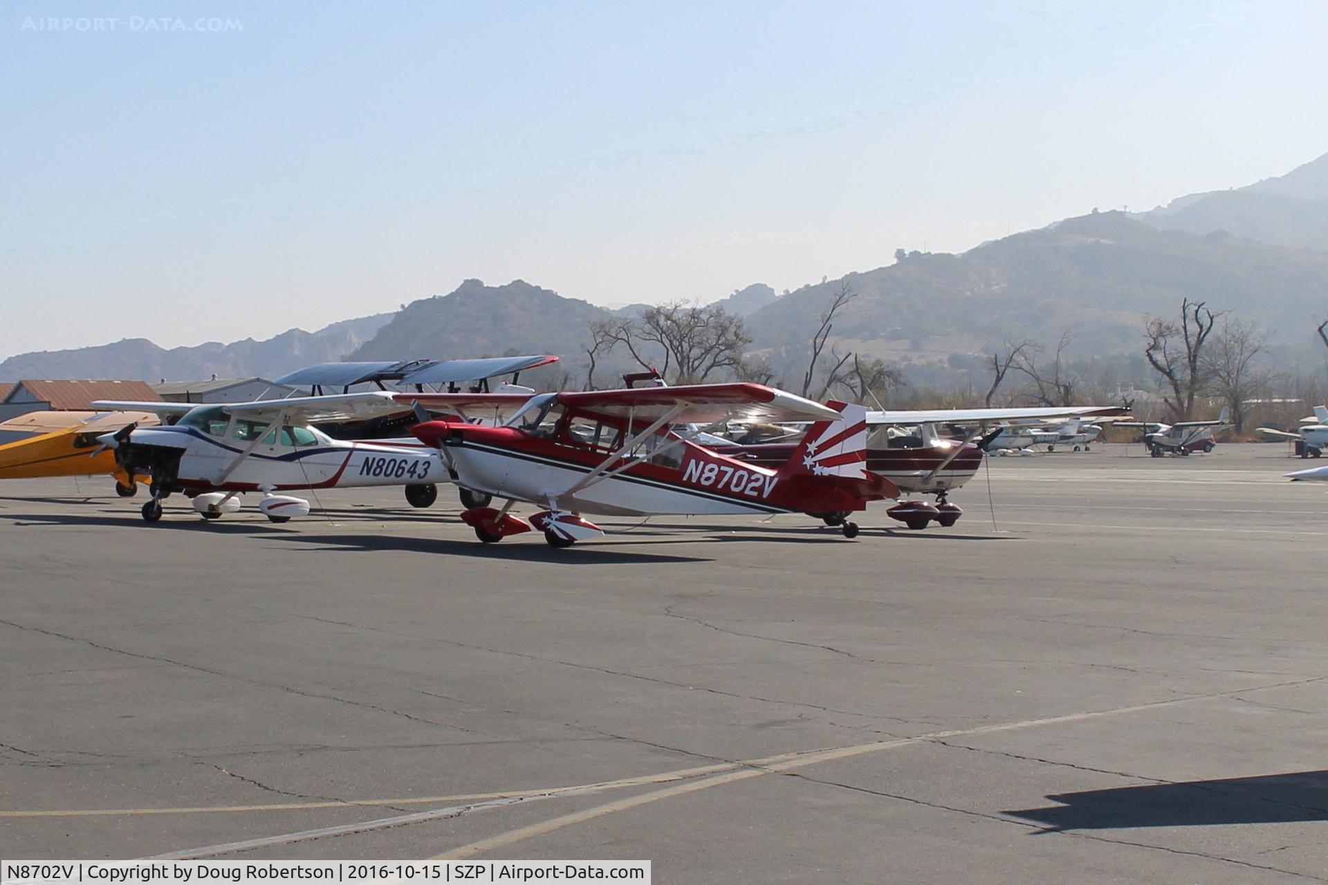 N8702V, 1975 Bellanca 8KCAB Decathlon C/N 189-75, 1975 Bellanca 8KCAB DECATHLON, Lycoming IO-320 150 Hp, on Transient ramp