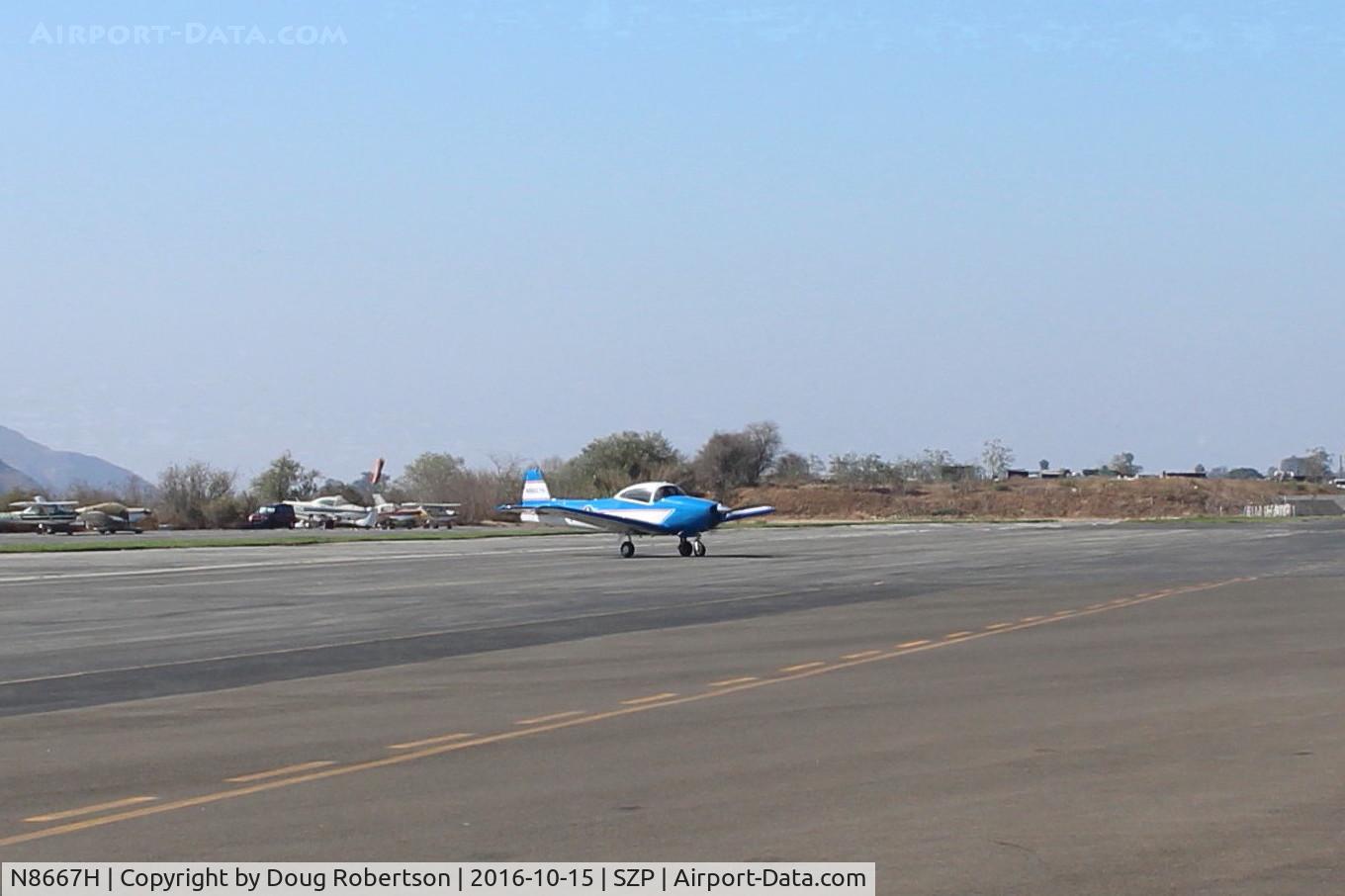 N8667H, 1947 North American Navion C/N NAV-4-667, 1947 North American NAVION, Continental IO-520 285 hp upgrade, taxi off the active