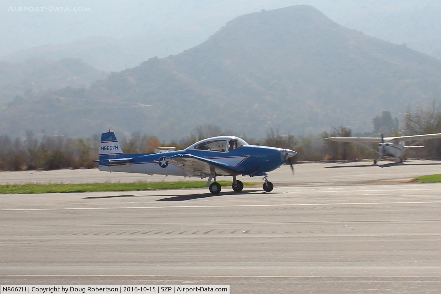 N8667H, 1947 North American Navion C/N NAV-4-667, 1947 North American NAVION, Continental IO-520 285 Hp upgrade, landing roll Rwy 22