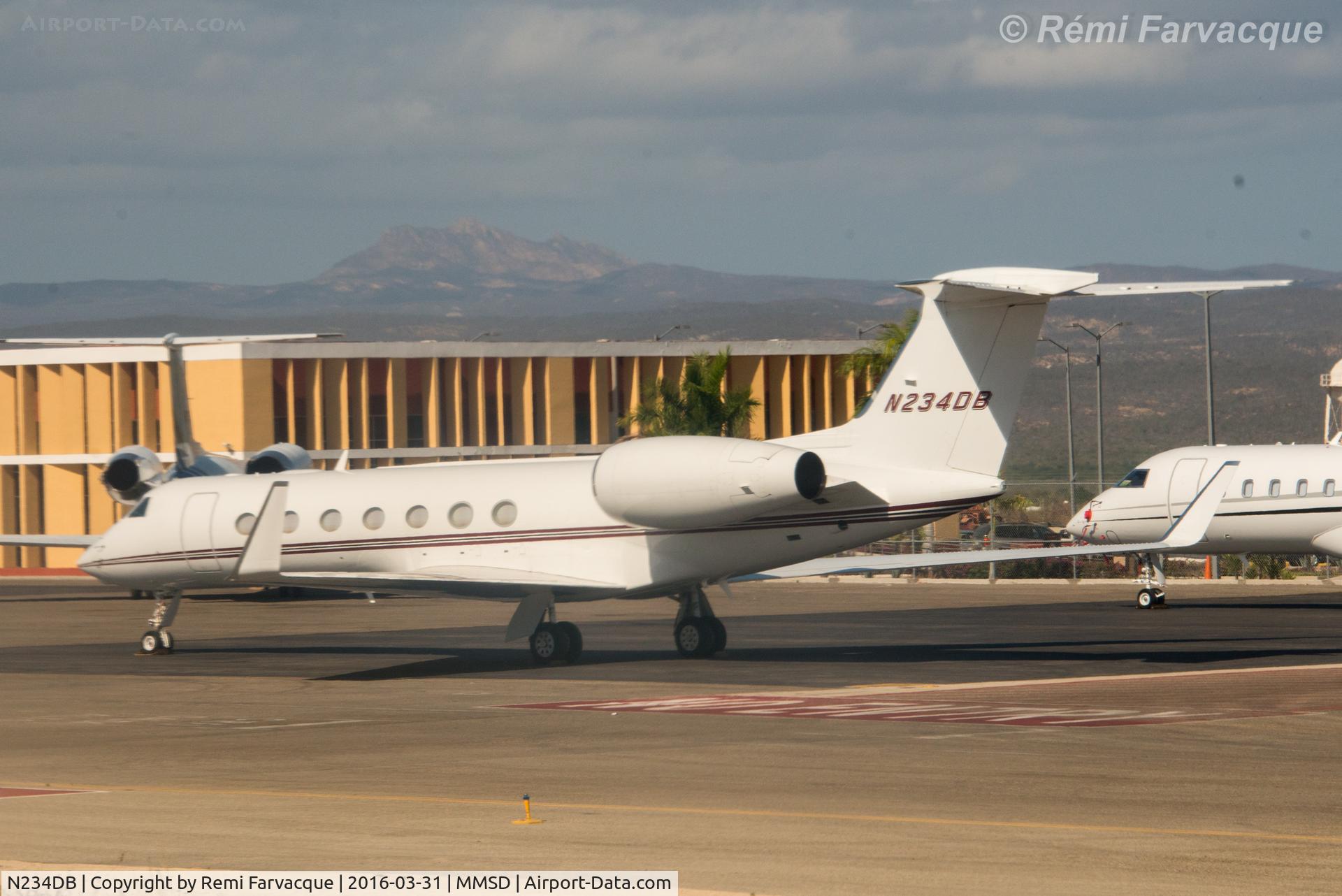 N234DB, 2006 Gulfstream Aerospace GV-SP (G550) C/N 5106, Parked in executive jet area.