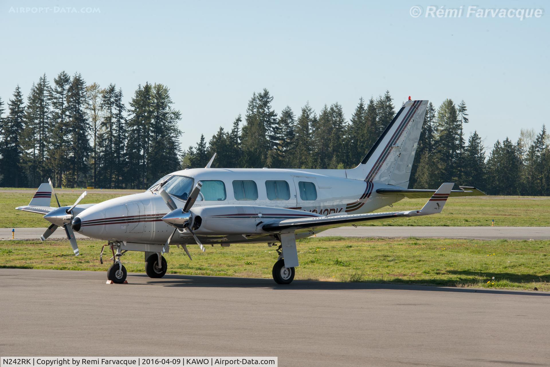N242RK, 1975 Piper PA-31-325 Navajo C/R C/N 31-7512025, North end of airfield.