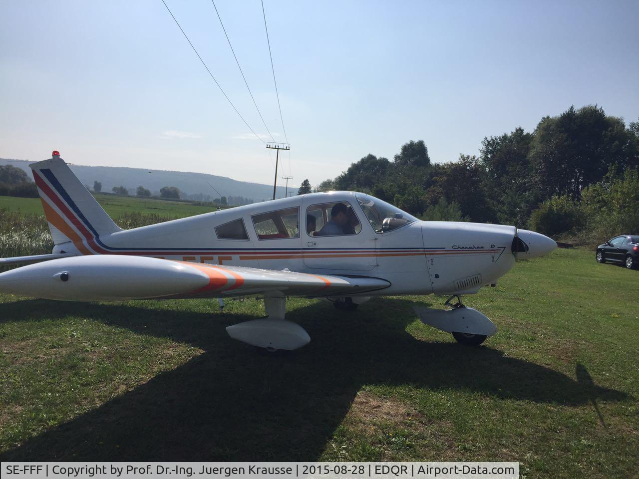 SE-FFF, 1968 Piper PA-28-180 Cherokee D C/N 28-4525, Piper PA-28-180 at airfield EDQR/ Ebern-Sendelbach (Germany)