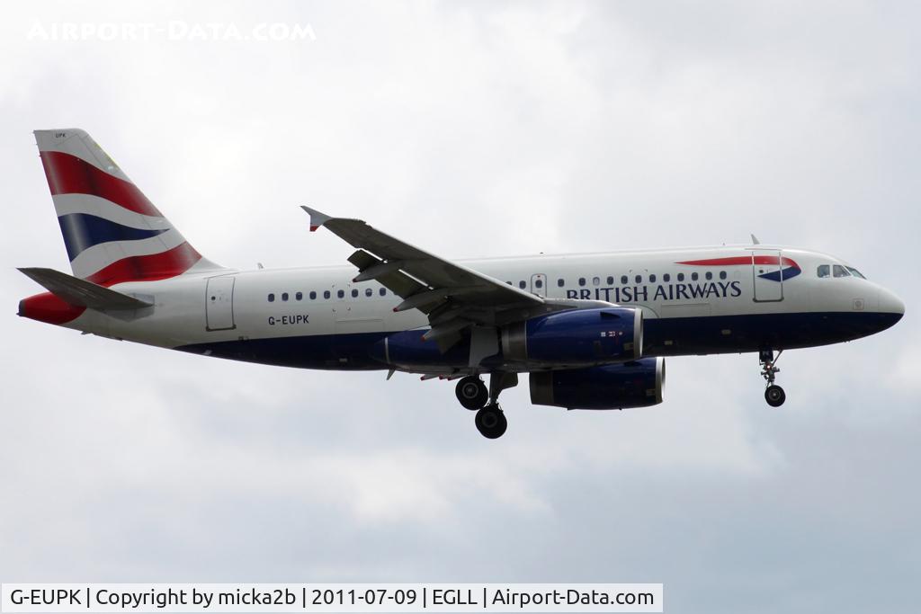 G-EUPK, 2000 Airbus A319-131 C/N 1236, Landing