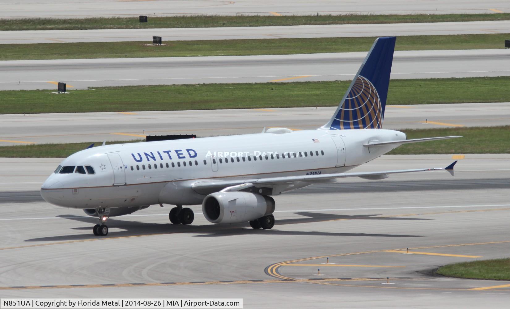 N851UA, 2002 Airbus A319-131 C/N 1664, United