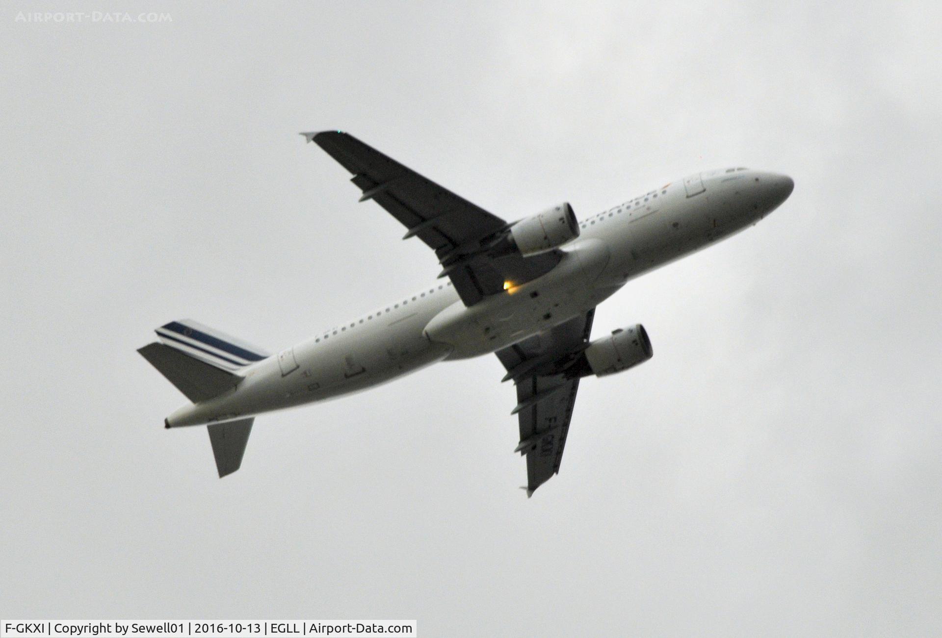 F-GKXI, 2003 Airbus A320-214 C/N 1949, Departing LHR