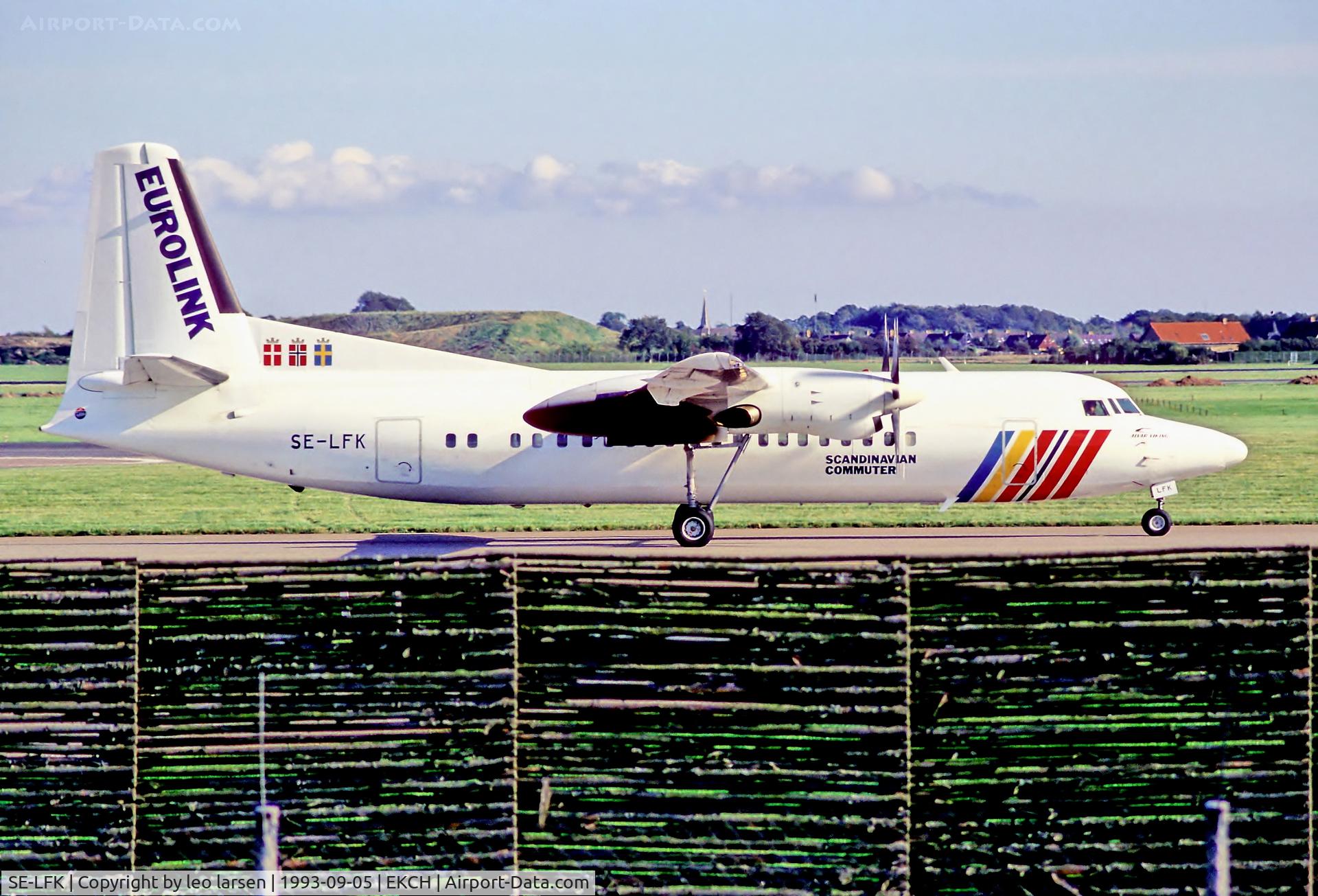 SE-LFK, 1990 Fokker 50 C/N 20188, Copenhagen 5.9.93