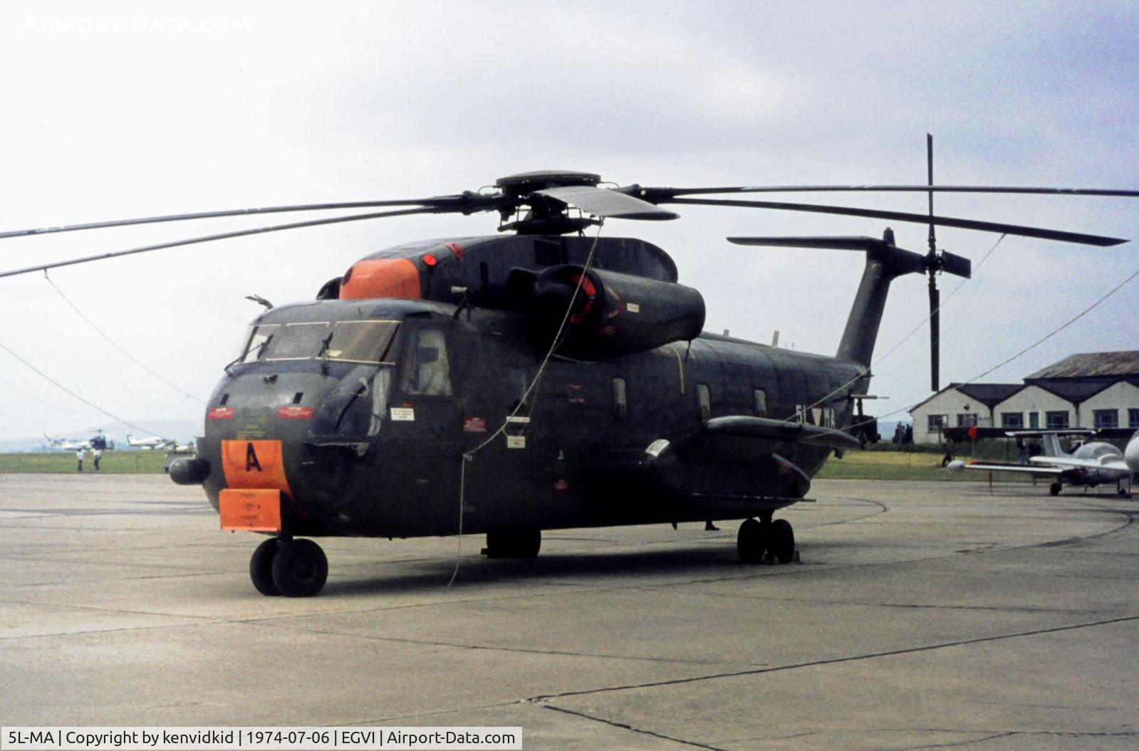 5L-MA, 1971 Sikorsky S-65C-2 C/N 65-223, At the 1974 International Air Tattoo Greenham Common, copied from slide.