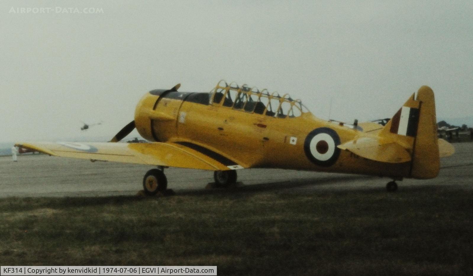 KF314, Noorduyn AT-16 Harvard IIB C/N 14A-2014, At the 1974 International Air Tattoo Greenham Common, copied from slide.