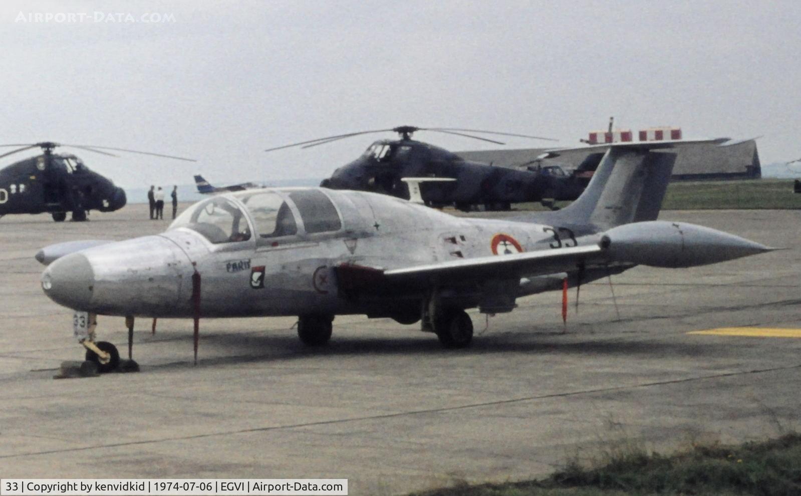 33, Morane-Saulnier MS.760 Paris C/N 33, At the 1974 International Air Tattoo Greenham Common, copied from slide.