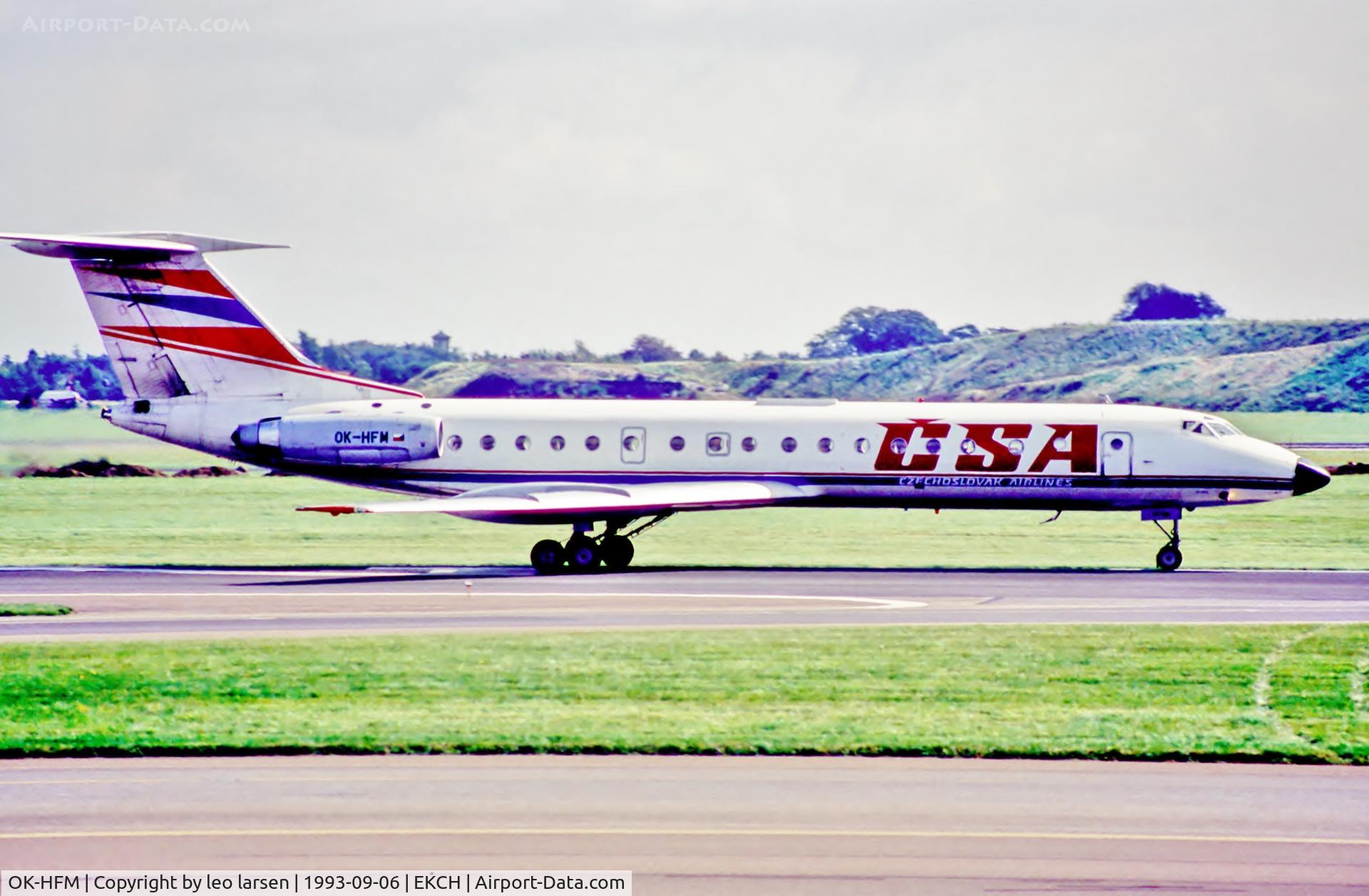 OK-HFM, 1977 Tupolev Tu-134A C/N 7360142, Copenhagen 6.9.93