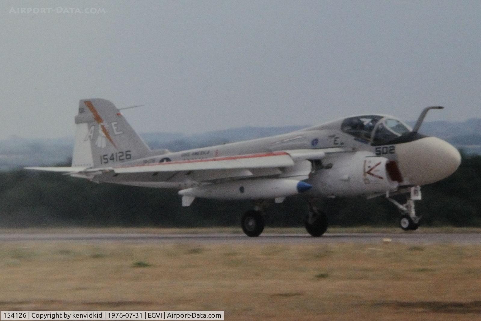 154126, Grumman A-6E Intruder C/N I-261, At the 1976 International Air Tattoo Greenham Common, copied from slide.