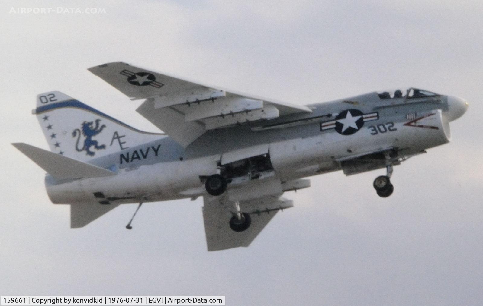 159661, LTV A-7E Corsair II C/N E-470, At the 1976 International Air Tattoo Greenham Common, copied from slide.
