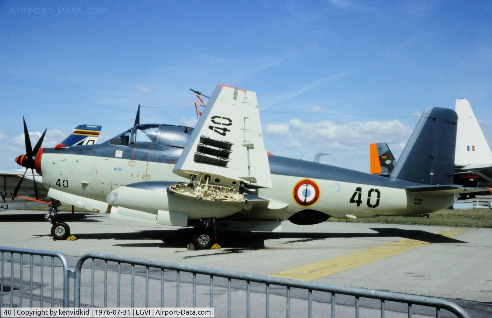 40, Breguet Br.1050 Alize C/N 40, At the 1976 International Air Tattoo Greenham Common, copied from slide.