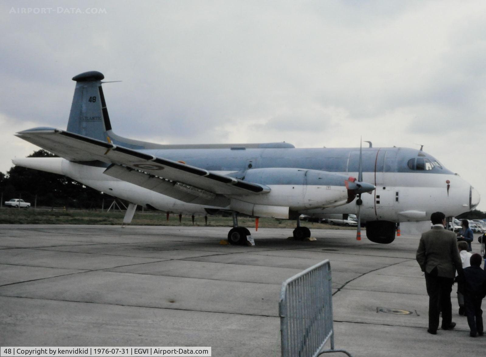 48, Breguet 1150 Atlantic C/N 48, At the 1976 International Air Tattoo Greenham Common, copied from slide.