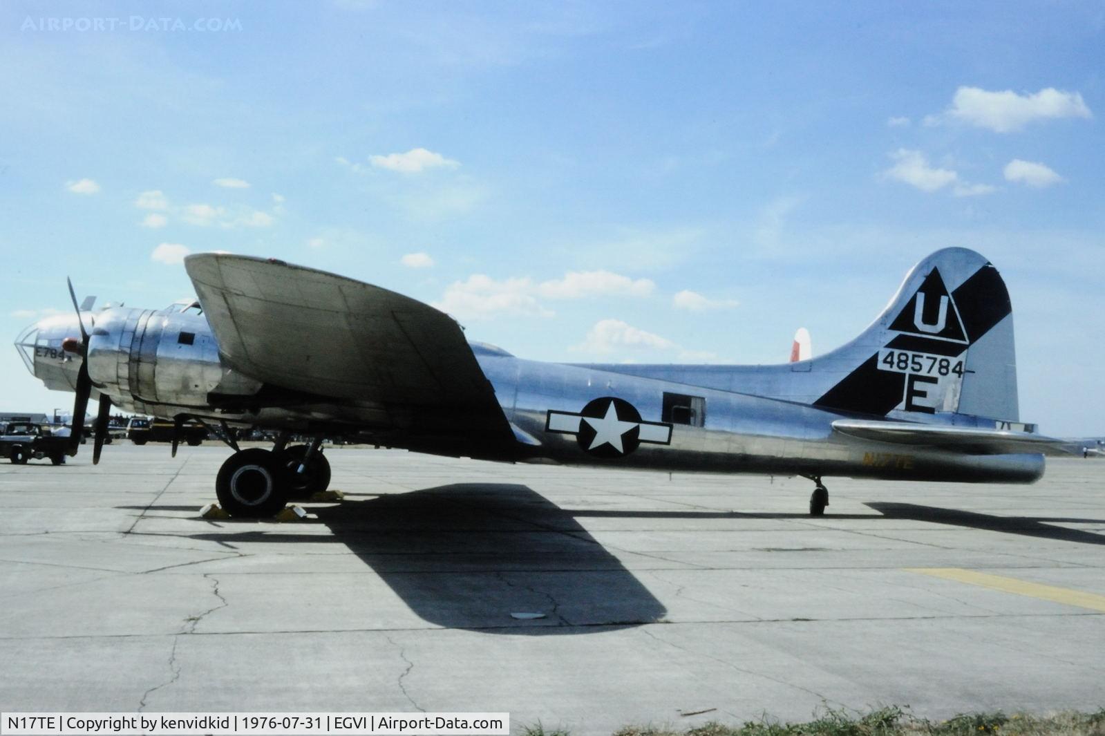 N17TE, 1944 Boeing B-17G Flying Fortress C/N 8693, At the 1976 International Air Tattoo Greenham Common, copied from slide.