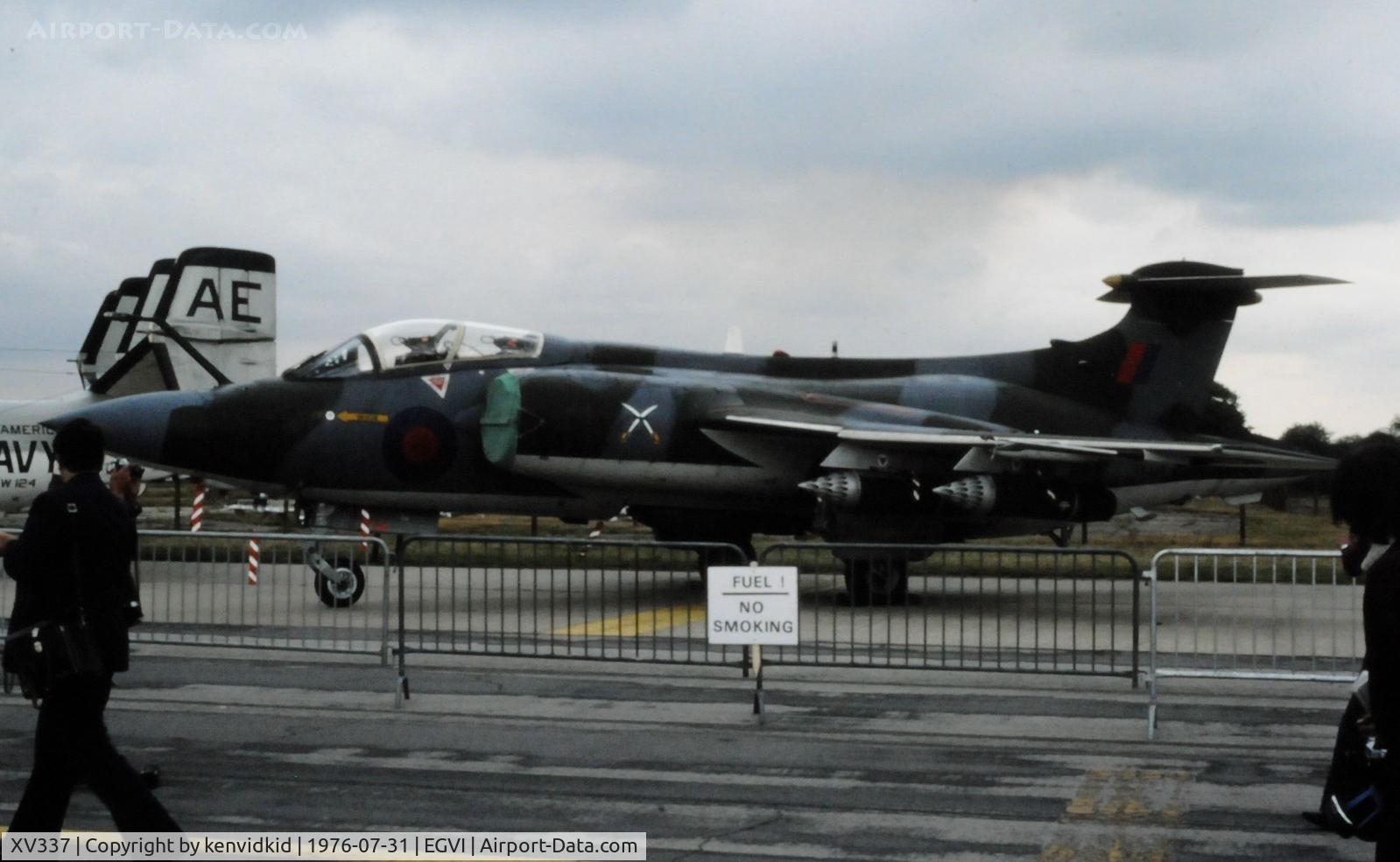 XV337, 1967 Hawker Siddeley Buccaneer S.2B C/N B3-15-66, At the 1976 International Air Tattoo Greenham Common, copied from slide.