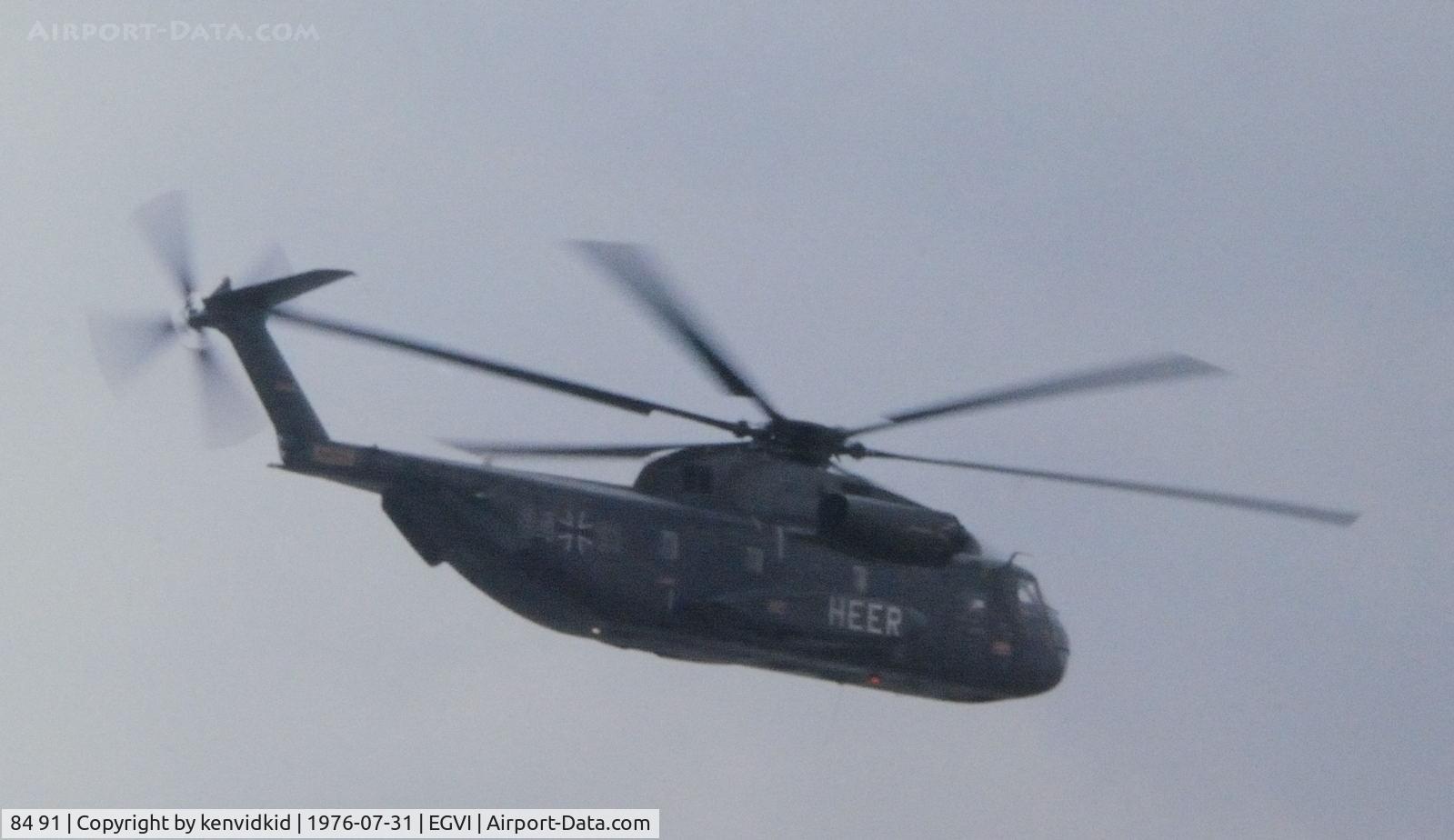 84 91, Sikorsky (VFW-Fokker) CH-53G C/N V65-089, At the 1976 International Air Tattoo Greenham Common, copied from slide.