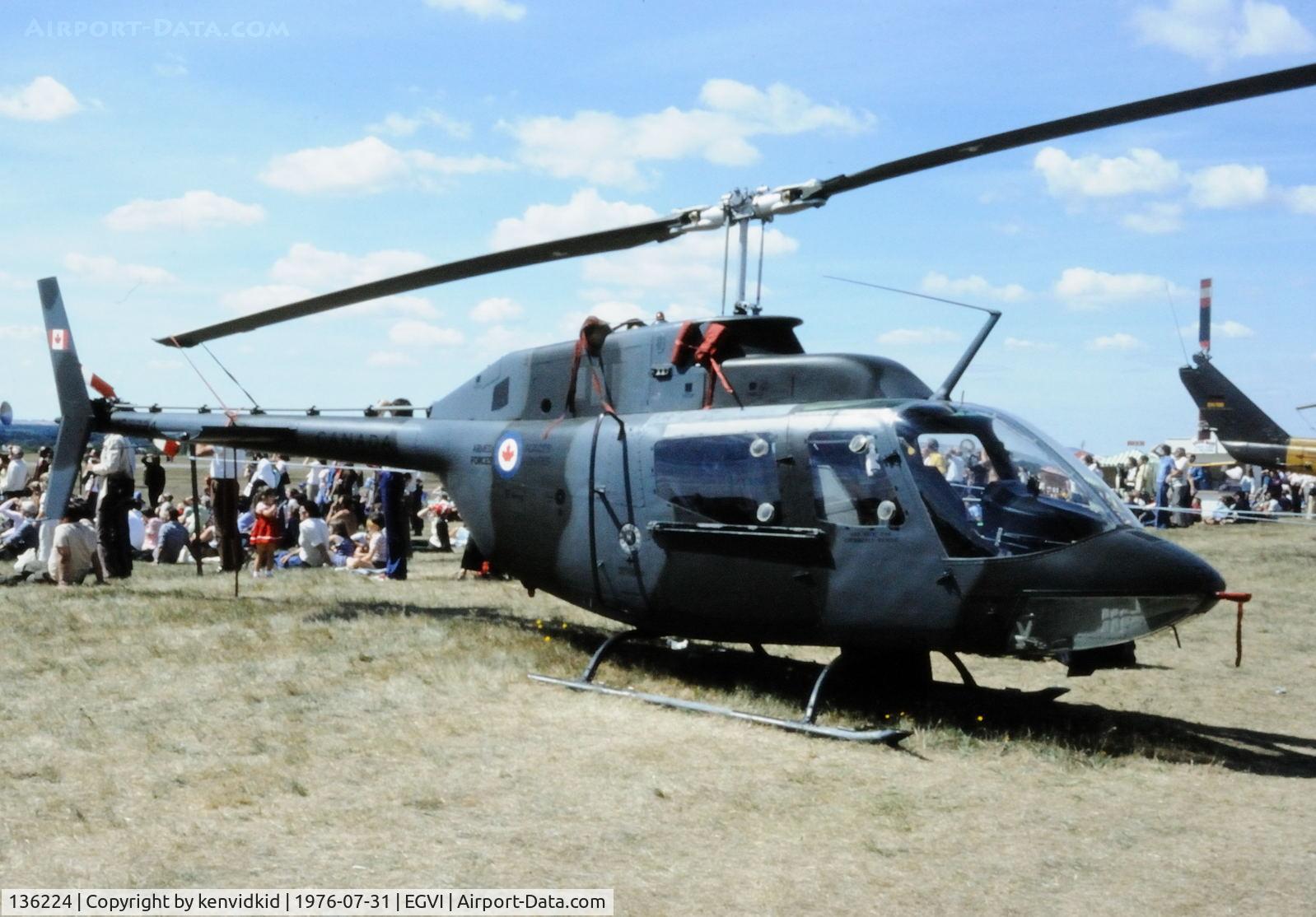 136224, 1972 Bell CH-136 Kiowa C/N 44024, At the 1976 International Air Tattoo Greenham Common, copied from slide.
