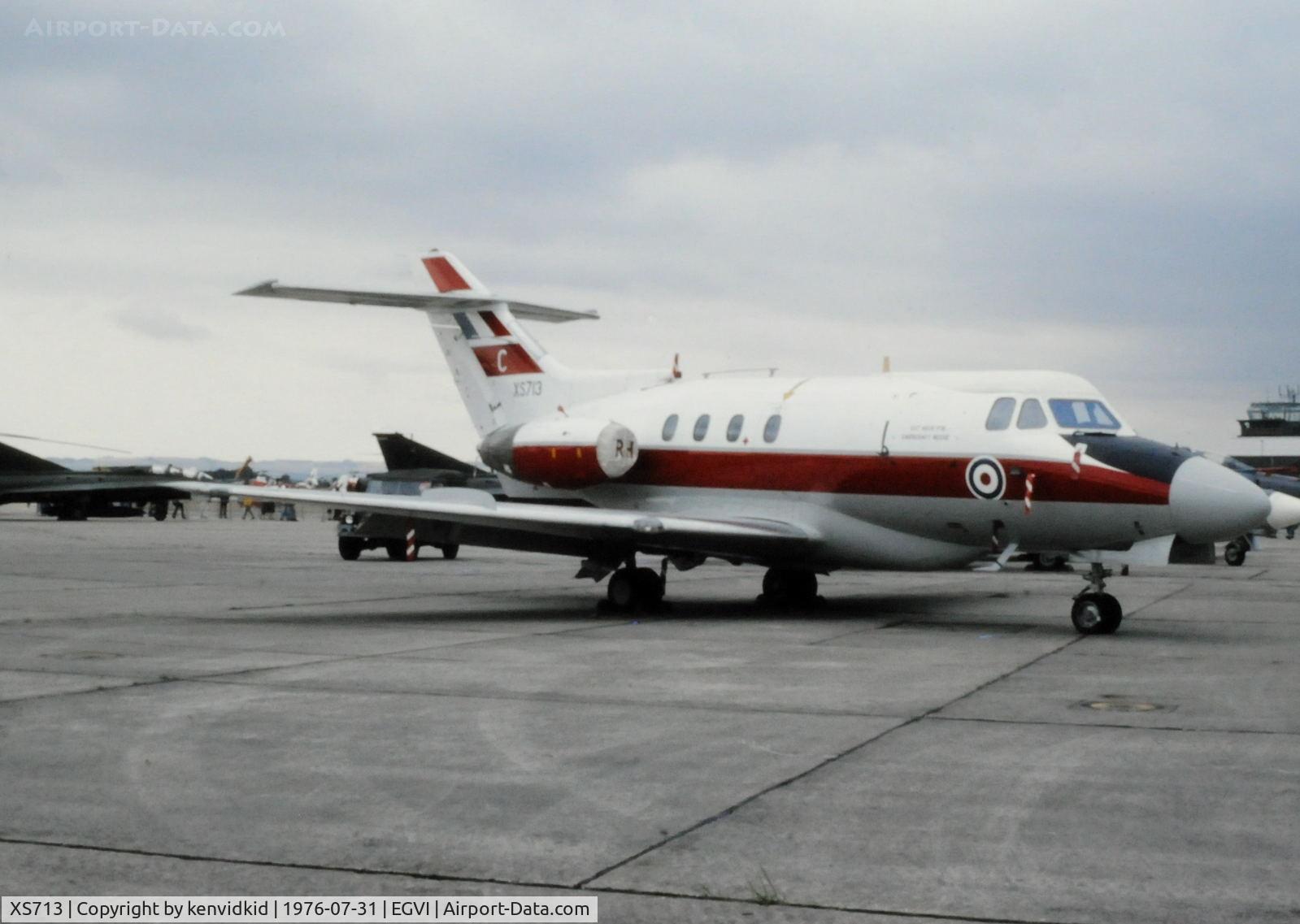 XS713, 1965 Hawker Siddeley HS.125 Dominie T.1 C/N 25041, At the 1976 International Air Tattoo Greenham Common, copied from slide.
