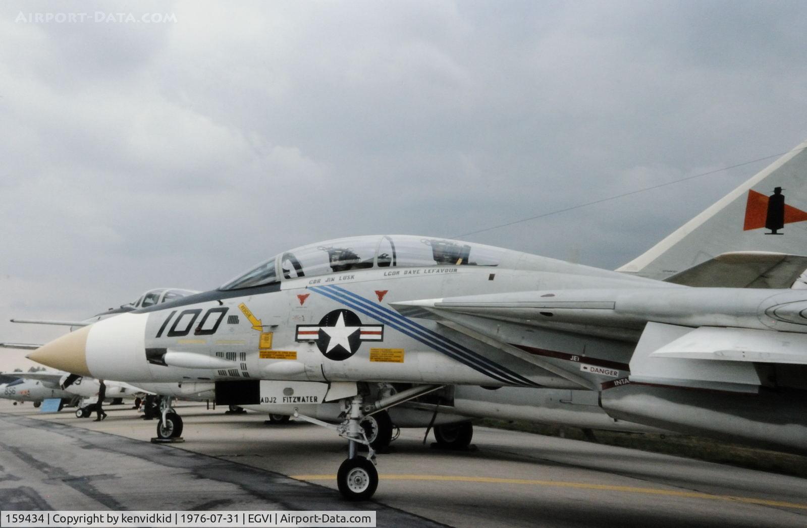 159434, Grumman F-14A Tomcat C/N 100, At the 1976 International Air Tattoo Greenham Common, copied from slide.