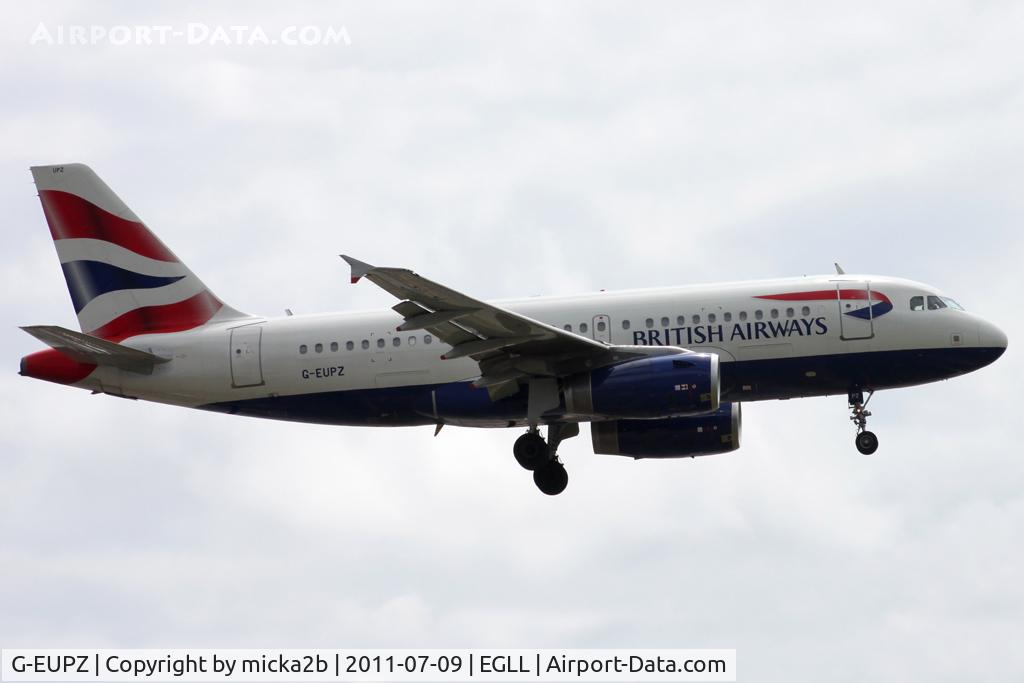 G-EUPZ, 2001 Airbus A319-131 C/N 1510, Landing