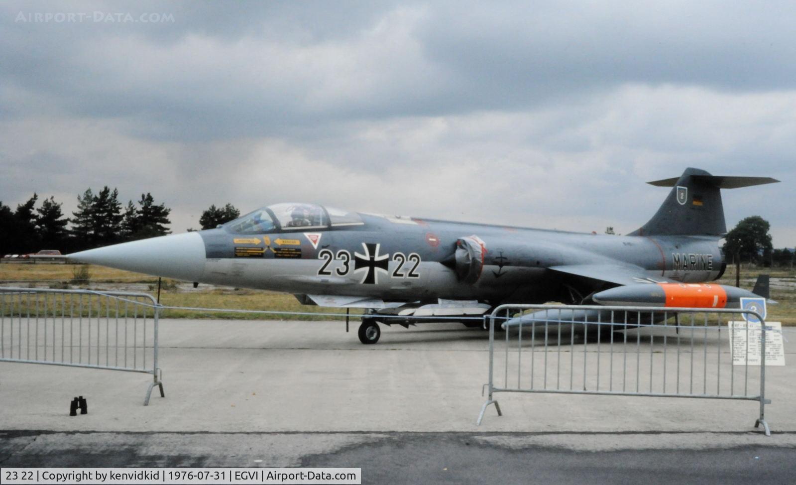 23 22, Lockheed F-104G Starfighter C/N 683-7206, At the 1976 International Air Tattoo Greenham Common, copied from slide.