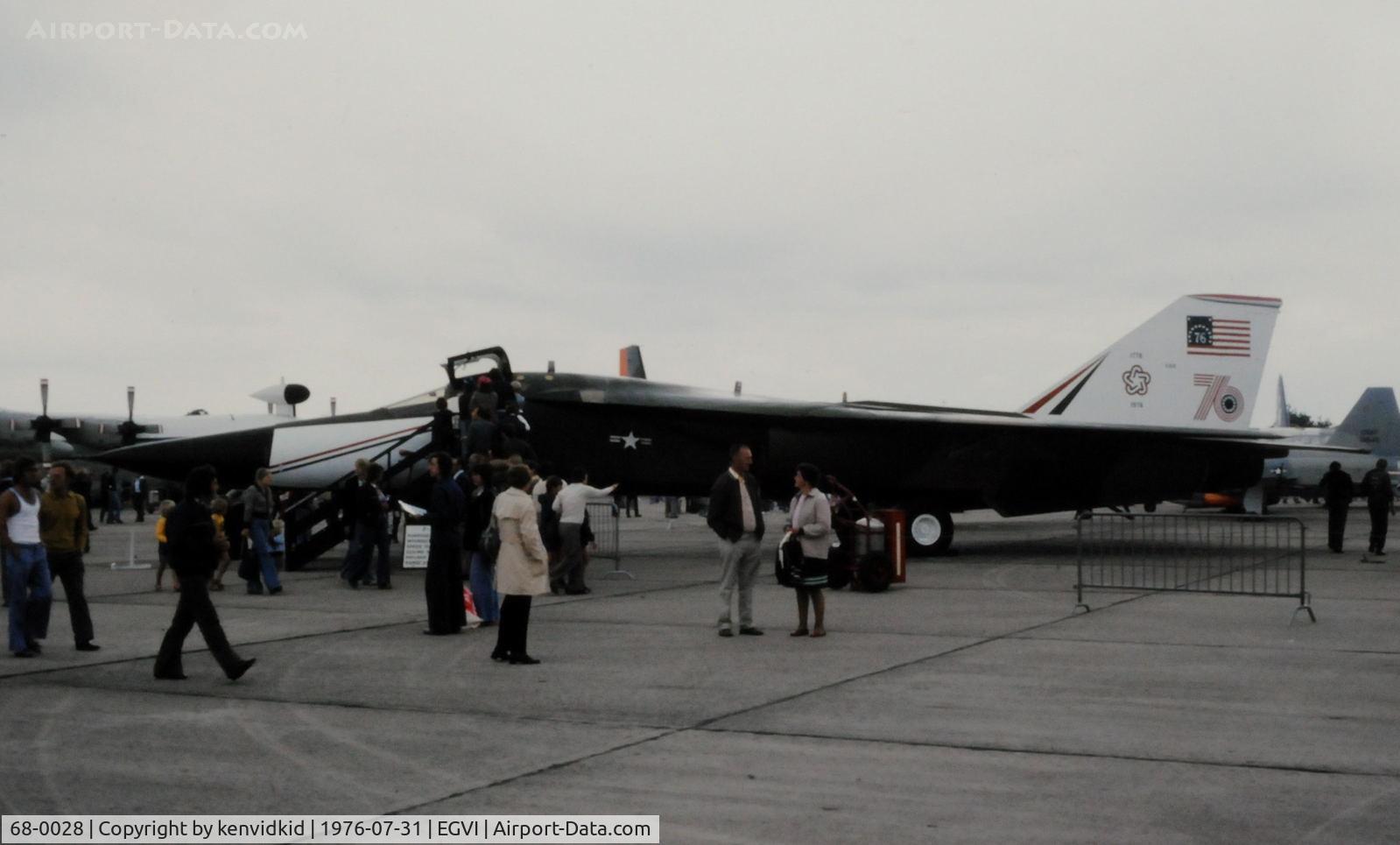 68-0028, 1968 General Dynamics F-111E Aardvark C/N A1-197, At the 1976 International Air Tattoo Greenham Common, copied from slide.